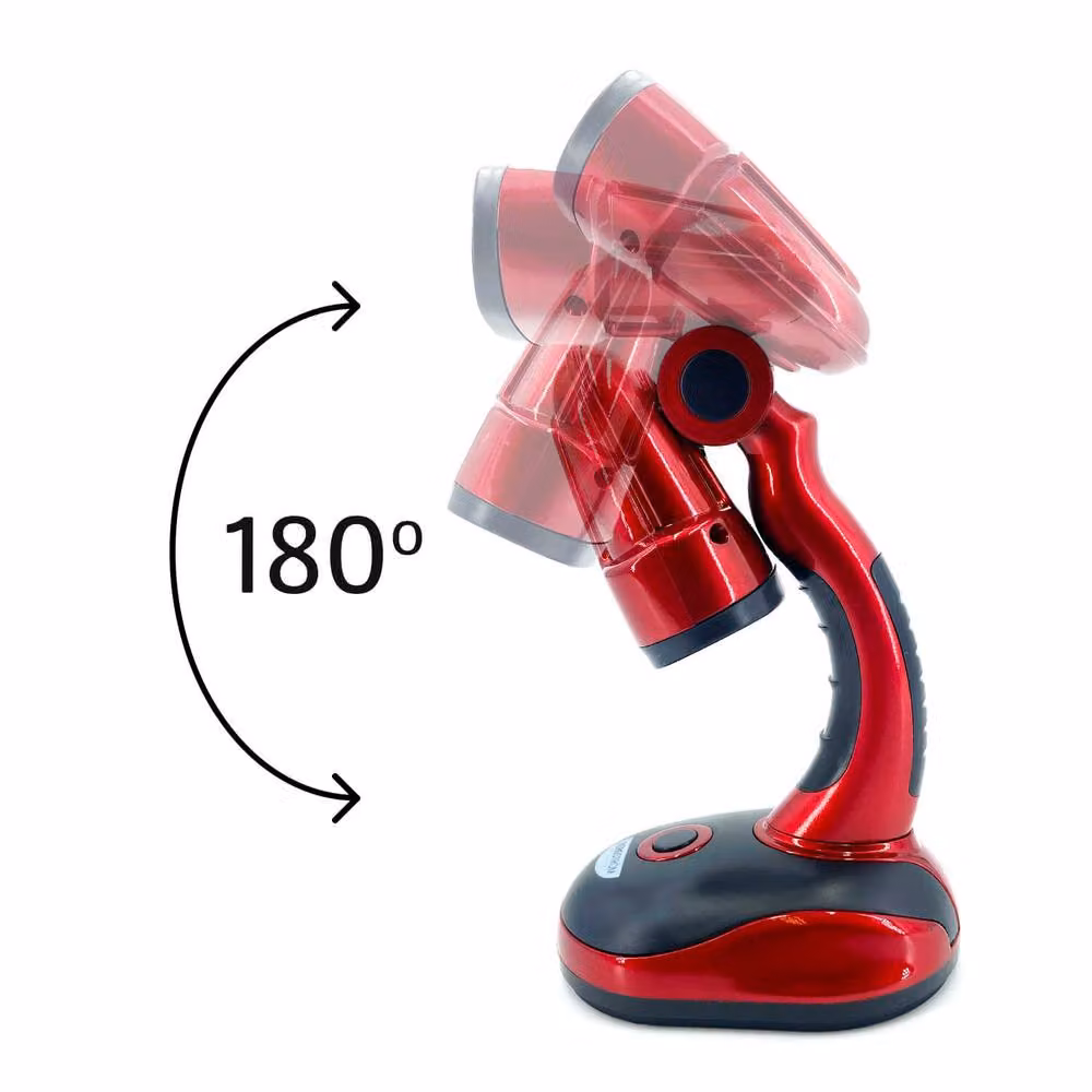 Bergstrom Cordless LED Task Lamp with Adjustable Head and 12 LEDs in Red, W/D/H: 21.5 x 10.8 x 7.8 cm – 2