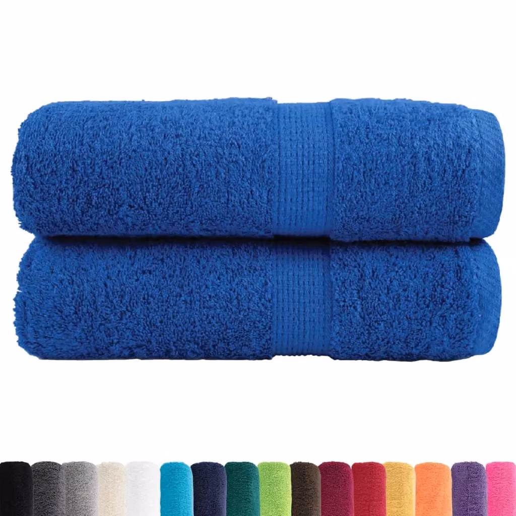 Berkfield Home SOLUND Premium Cotton Terry Guest Towels, Blue, 2 Pack, W: 30 cm x H: 50 cm, 600gsm – 2