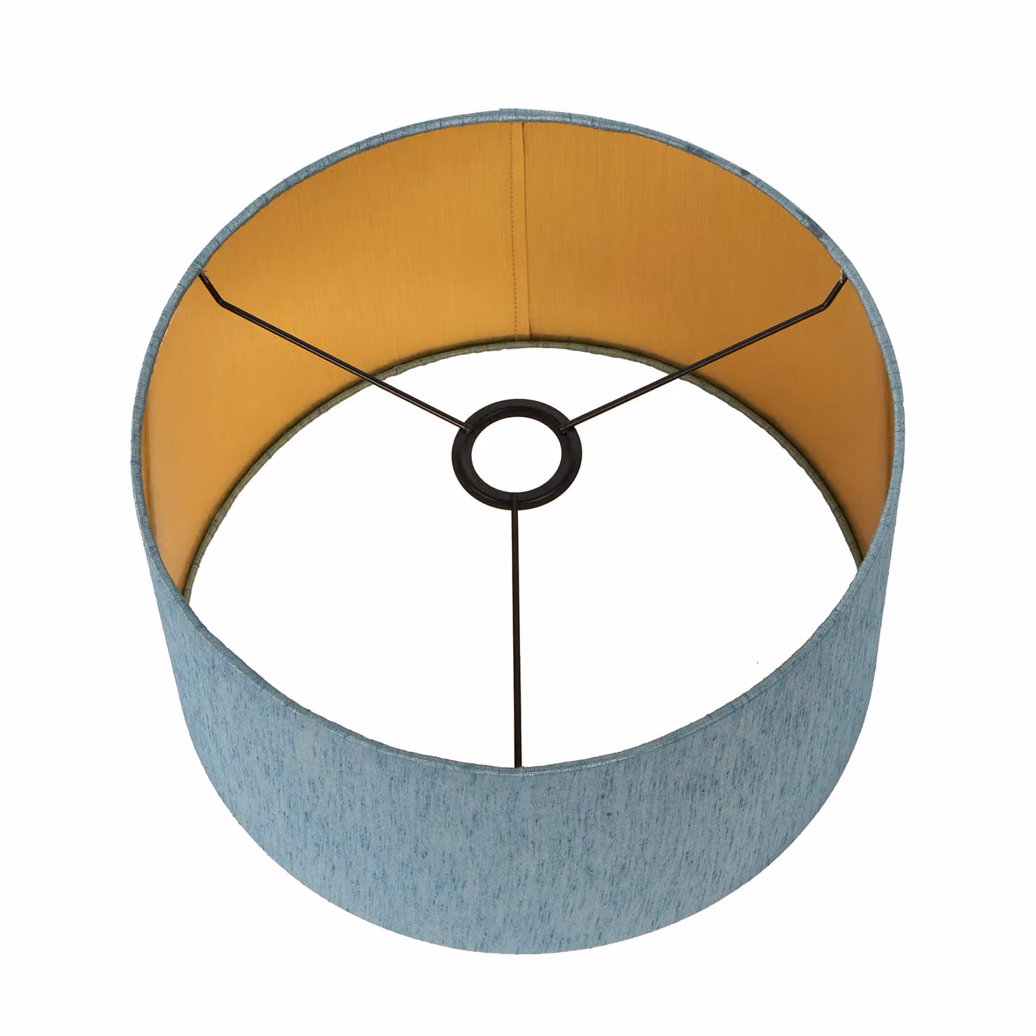 Ruma Duck Egg Green Slubbed Faux Silk Cylinder Table Lamp Shade with Gold Lining, Diameter: 30.48 cm – 2