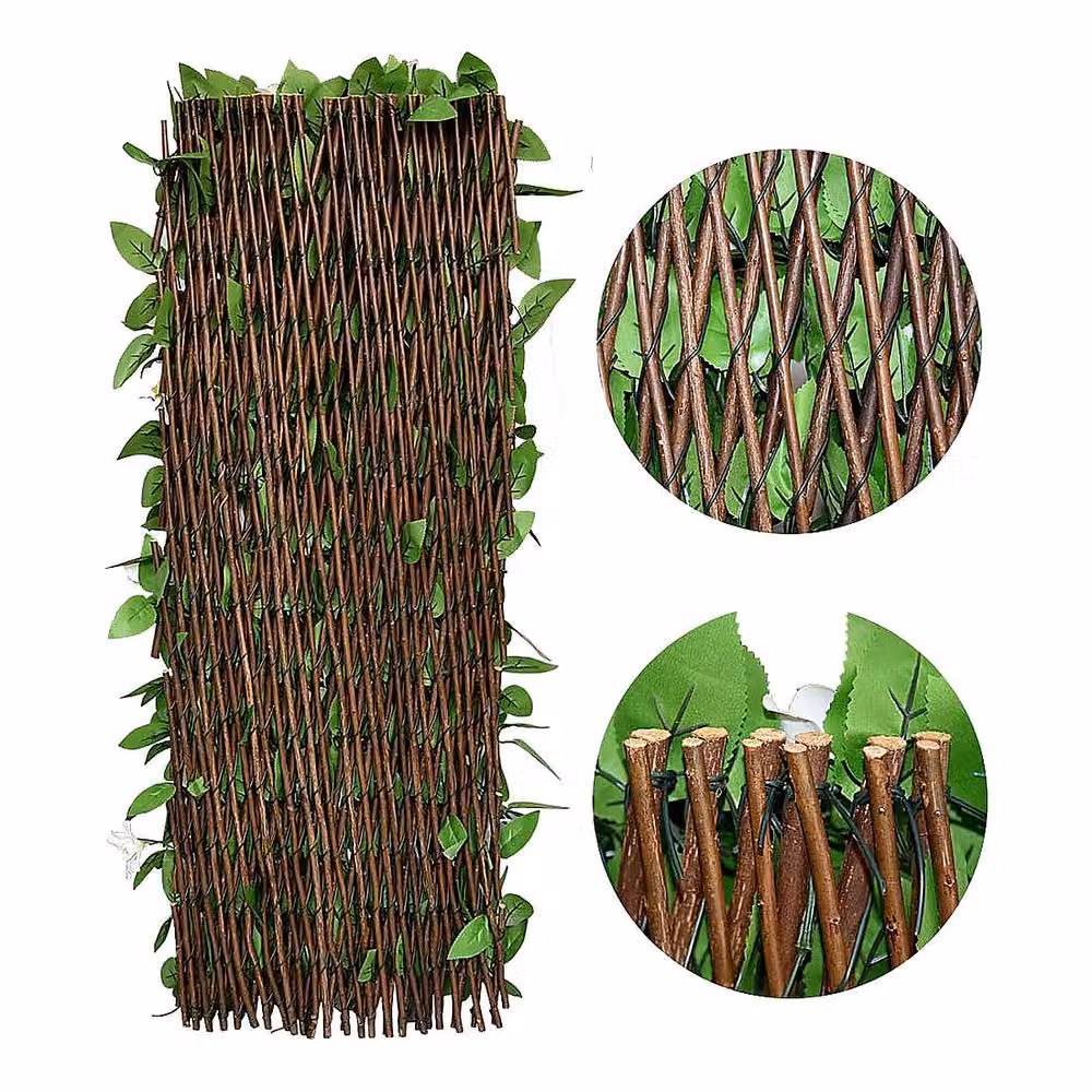 YnysTec Green Artificial Ivy Hedge Roll for Garden Privacy Fence Screening, W: 200 cm x H: 40 cm – 2