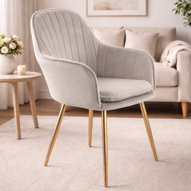 Genesis Muse Velvet Accent Chair in Taupe