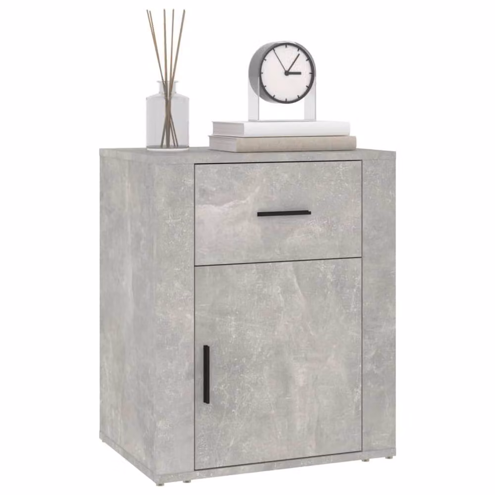 Berkfield Home Classic Bedside Cabinet in Concrete Grey, W/D/H: 50 x 36 x 60 cm – 2