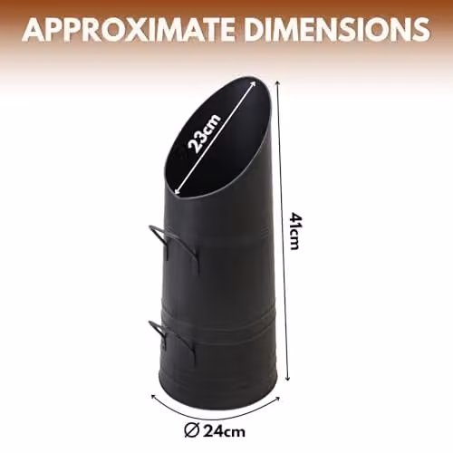 Garden Mile Black Heavy Duty Coal Buckets for Fireplaces, W/D/H: 16.0 x 33.0 x 16.0 cm – 2