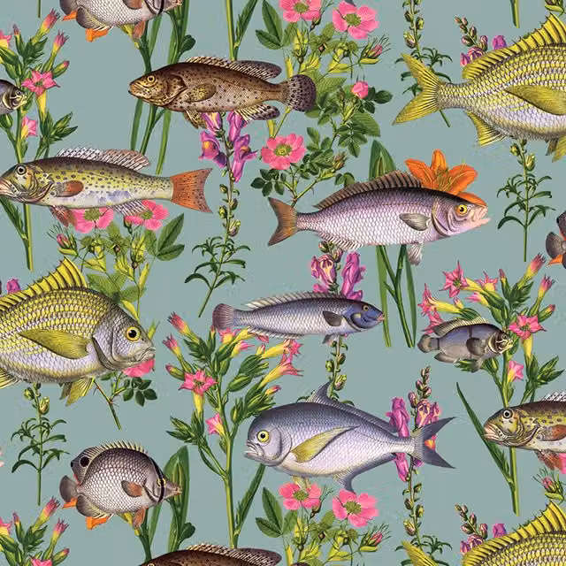Holden Decor Lagoon Floral and Botanical Wallpaper in Petrol Teal