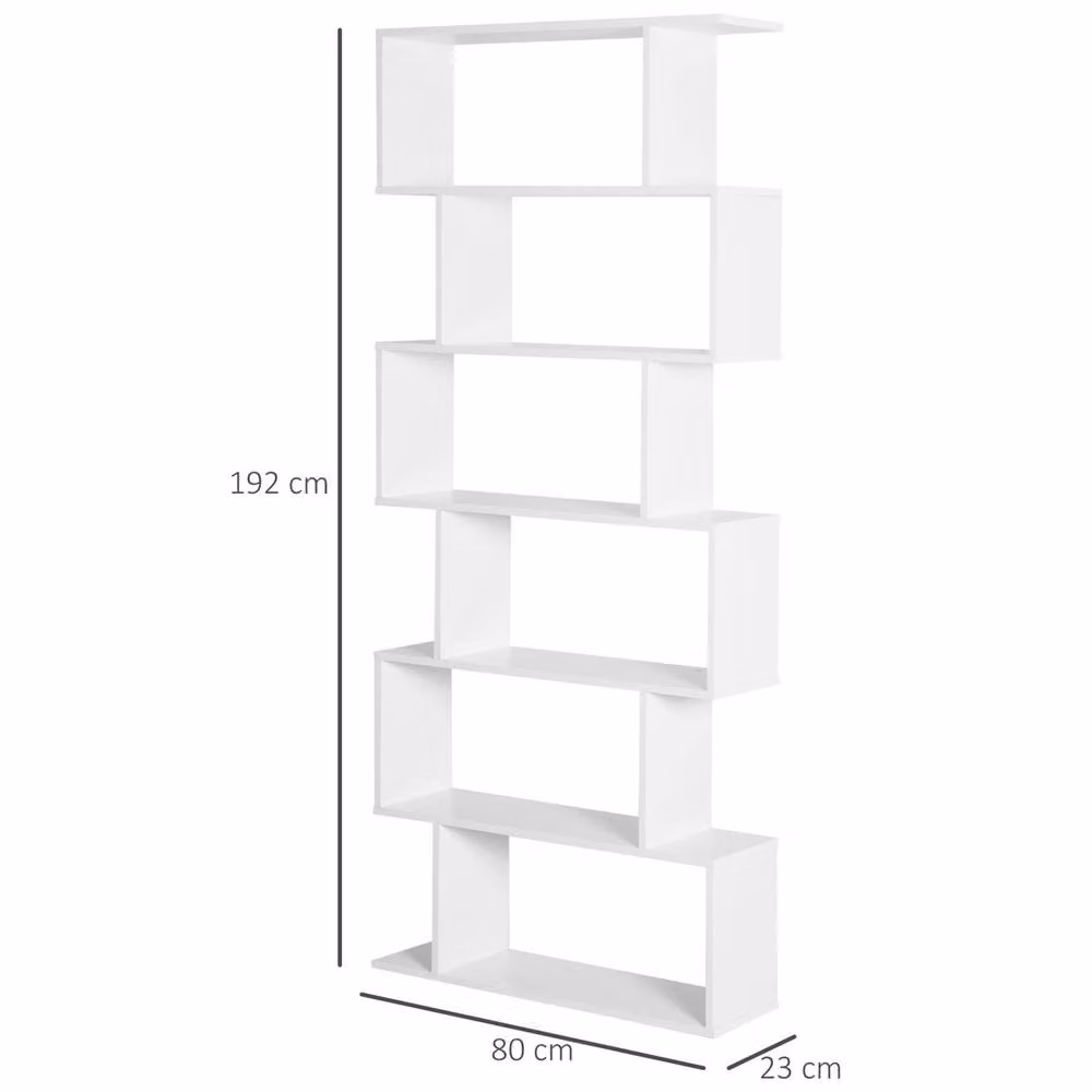 FORGEVIO Modern 6-Tier S-Shape Storage Display Stand in White – 2