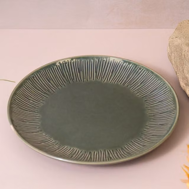 Mikasa Jardin Floral Stoneware Side Plates, Set of 4, Green, Diameter: 21.5 cm