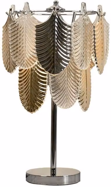Lighting123 Ferndale Art Deco Table Lamp with E27 Bulb Cap in Chrome and Gold