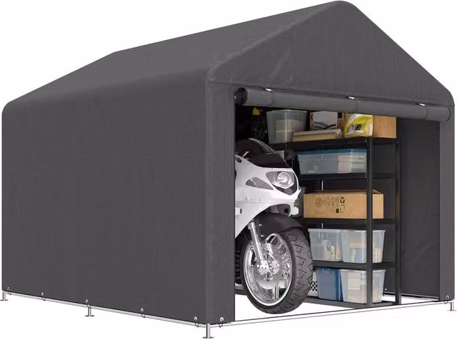 Rolipo Waterproof Bike Storage Tent, Dark Grey, W: 201.17 cm, D: 237.7 cm, H: 237.7 cm – 1