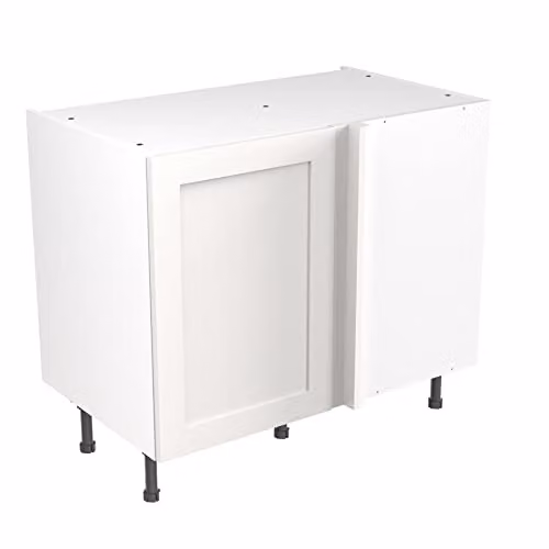Kitchen Kit Shaker Door Blind Corner Base Cabinet, White Matt, W/D/H: 100 x 65 x 87 cm