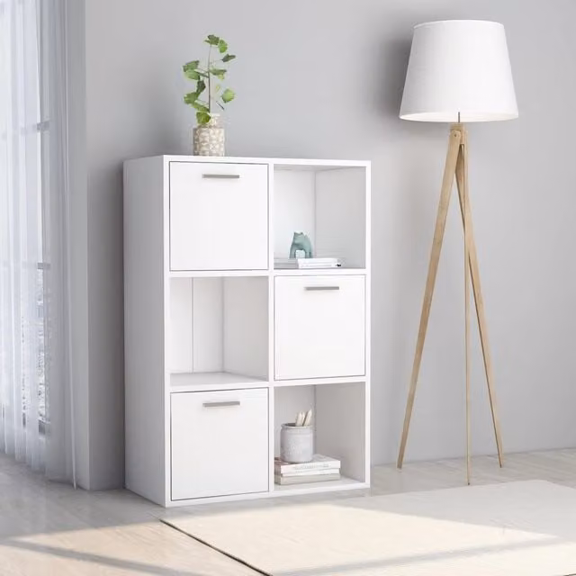 Berkfield Home Storage Cabinet in White, W/D/H: 60 x 29.5 x 90 cm