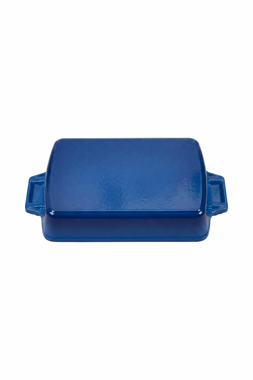 ExtraStar Enamelled Cast Iron Rectangular Casserole Dish with Lid and Dual Handles in Blue – 6