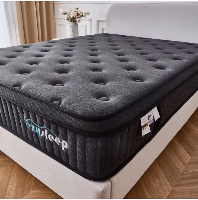 Ezysleep Onyx Hybrid Spring Foam Mattress, Black, W/D/H: 200 x 200 x 30 cm – 1