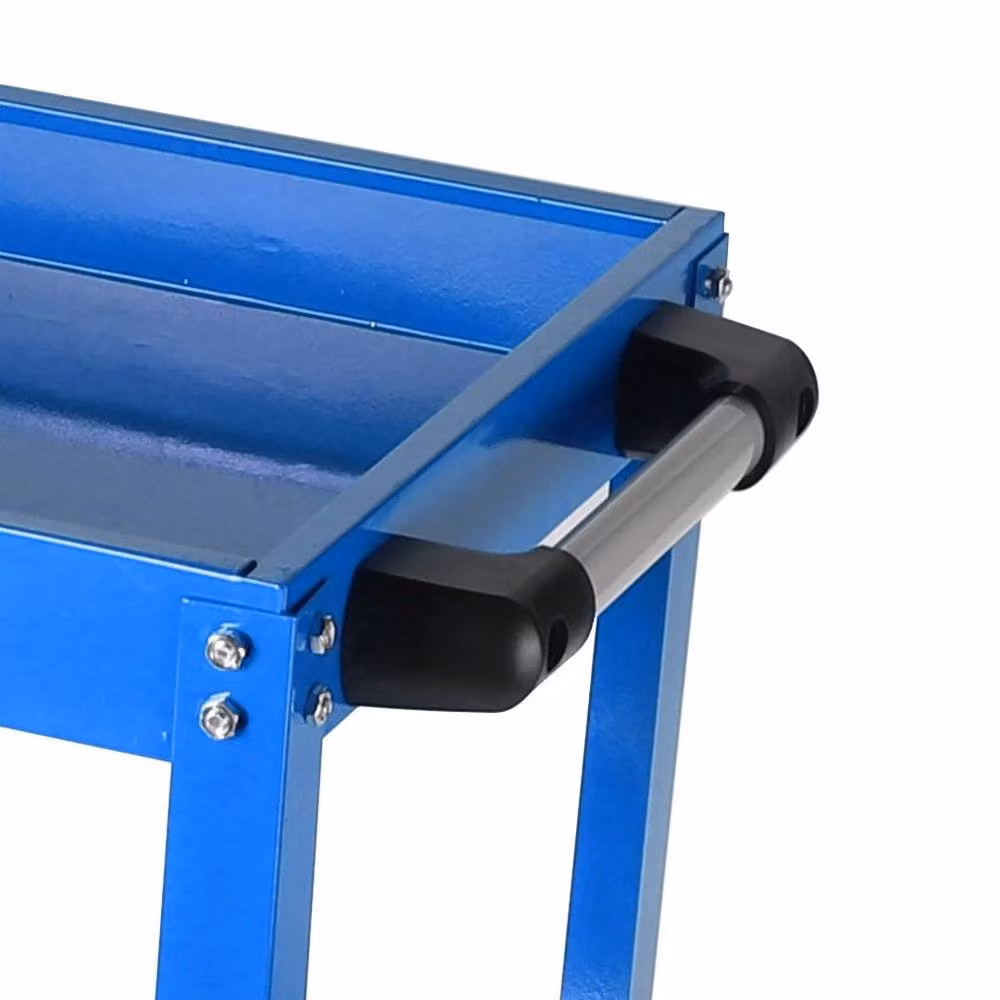EONLION 3 Tier Metal Tool Storage Garage Trolley Workshop Cart Shelf in Blue – 3