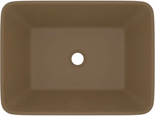 Berkfield Home Luxury Ceramic Rectangular Countertop Wash Basin in Beige, W: 41 cm, D: 30 cm, H: 12 cm – 1