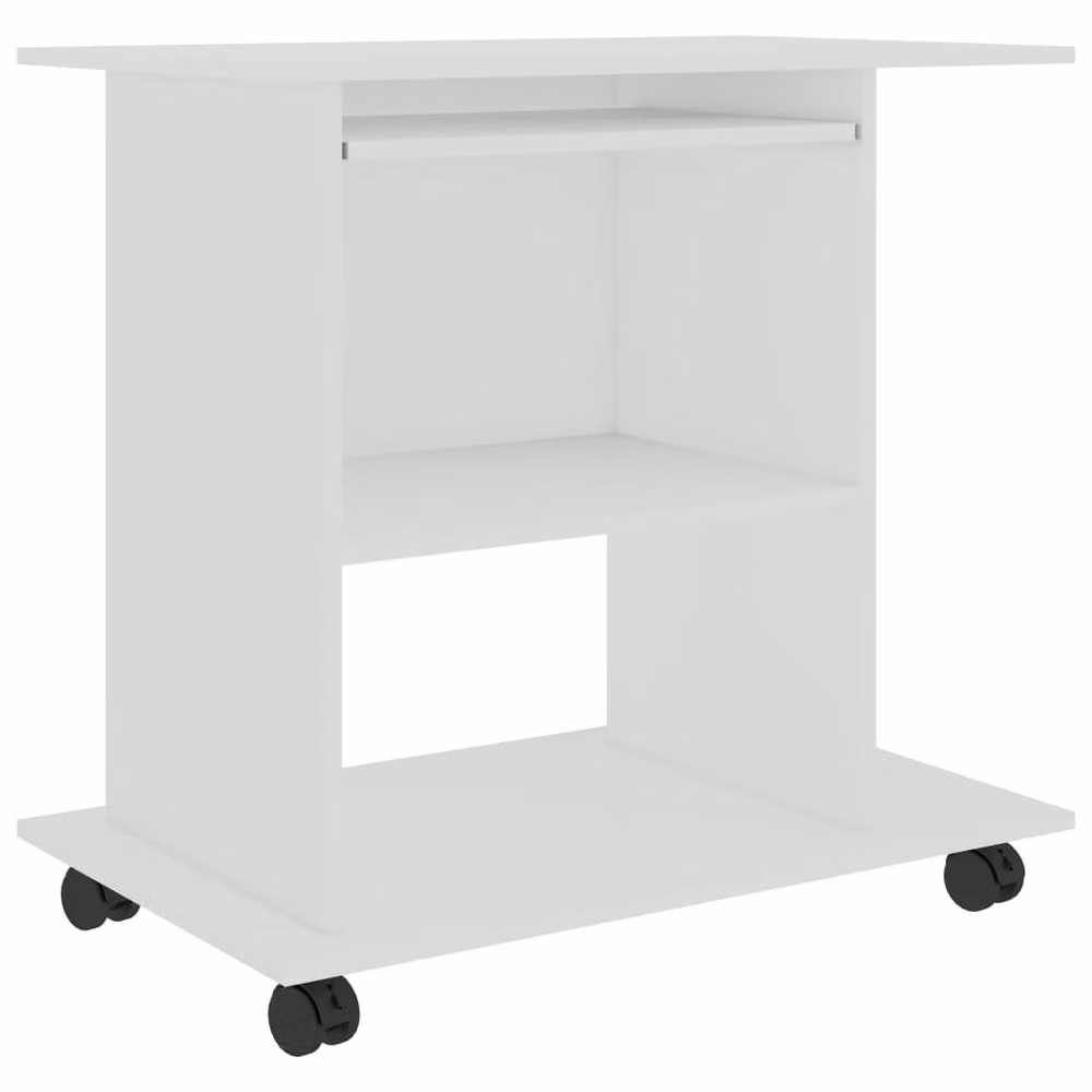 Berkfield Home Modern Computer Desk in White, W/D/H: 80 x 50 x 75 cm – 3
