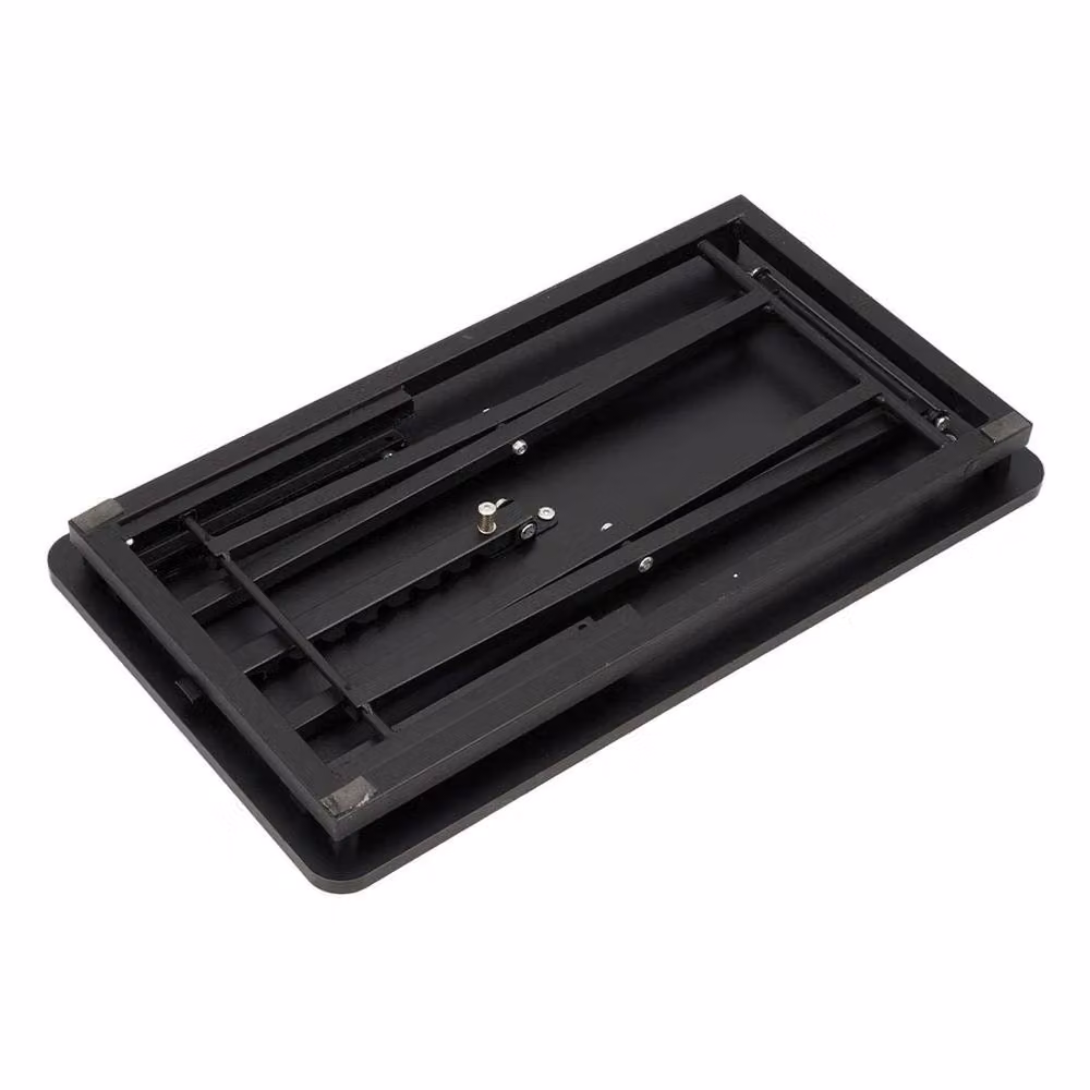 KORVIXA Black Height Adjustable Computer Desk with X-Frame Metal Design, W/D: 100 x 100 cm – 4
