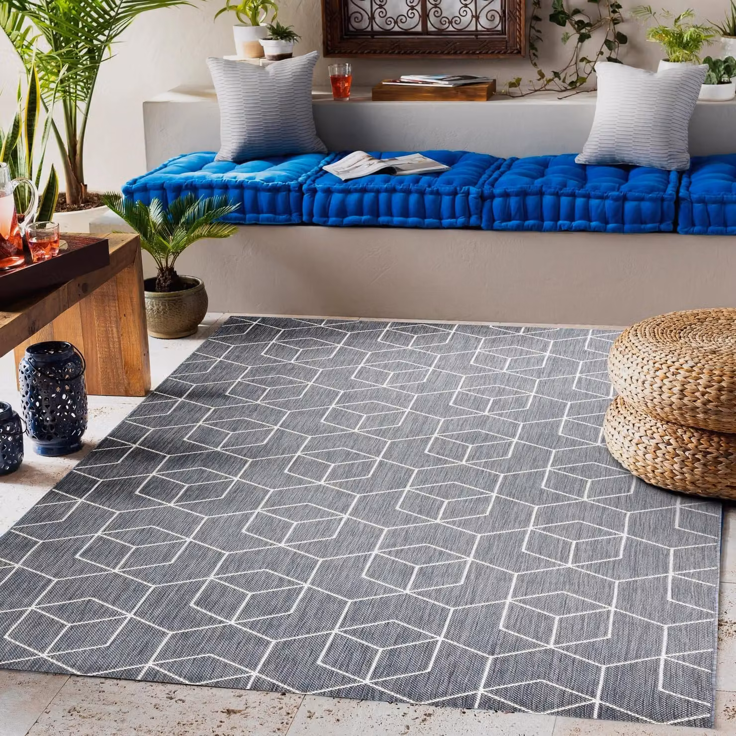 RugsX Grey Flat Weave Polypropylene Rectangular Rug W: 200 cm, D: 290 cm – 2