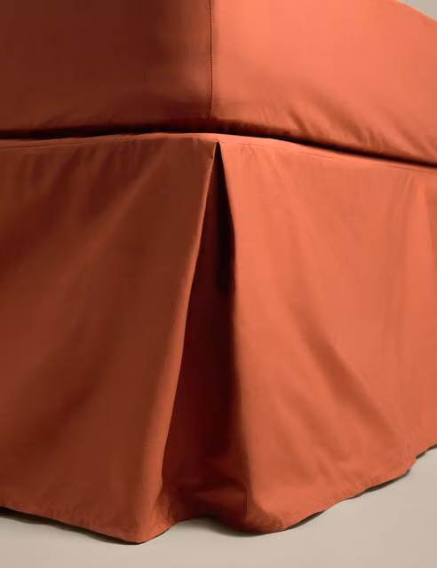 M&S Egyptian Cotton 230 Thread Count Percale Valance, Terracotta