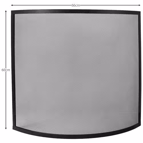 Fire Vida Buckton Spark Guard Fire Screen in Black, H 66.0 cm x W 60.0 cm x D 8.0 cm – 5