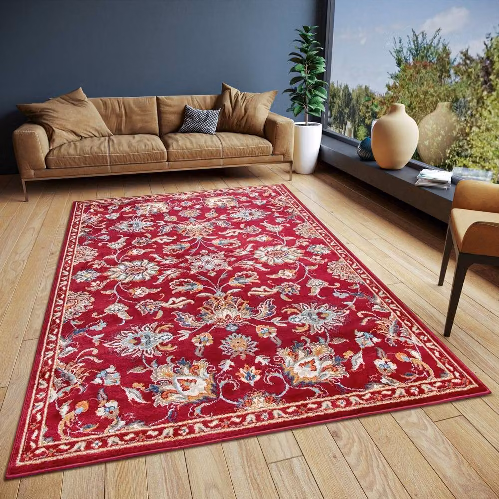 THE RUGS Caracci Orient Rug in Red with Vintage Floral Design, W: 57 cm x L: 90 cm – 5