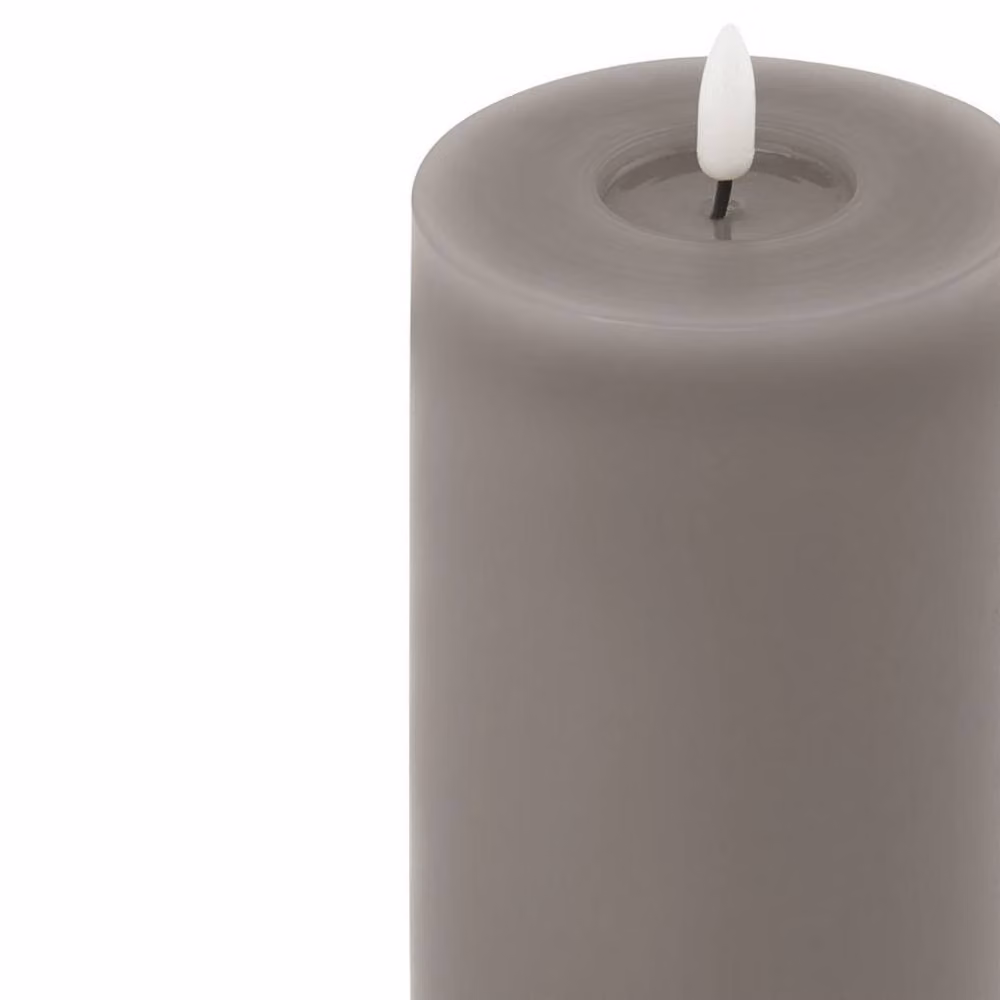 Lemon Pavilion Luxe Collection Grey Wax Melt Effect LED Pillar Candle, W9 x D9 x H23 cm – 2