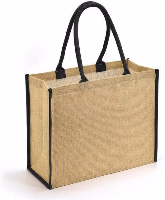 Brand Lab Tipped Jute Shopper in Beige – 1