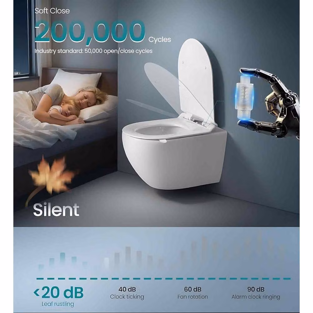 The Bazaarist D Shaped Soft Close Toilet Seat with Quick Release, White – 3