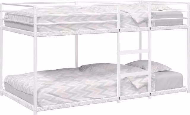 Berkfield Home Metal Bunk Bed in White, W/D/H: 75 x 190 cm