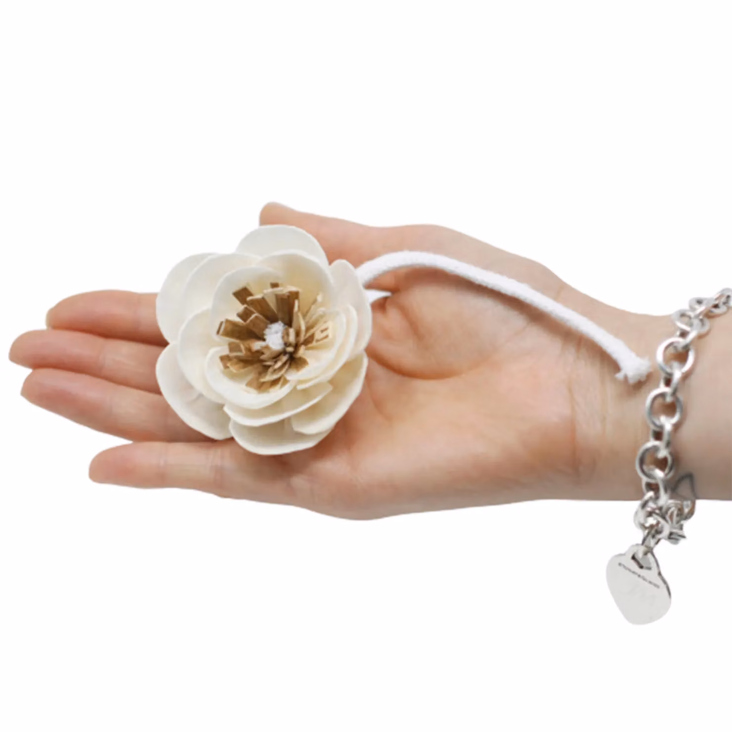 KDMD Set of 12 Natural White Small Poppy Diffuser Flowers on String – 2