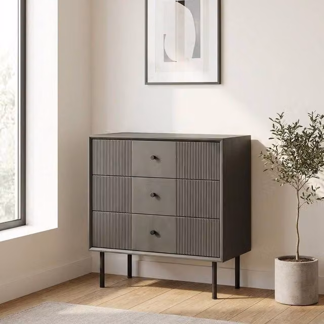Garden Greatness Russell Ribbed Three-Drawer Storage Unit, 3 Pack