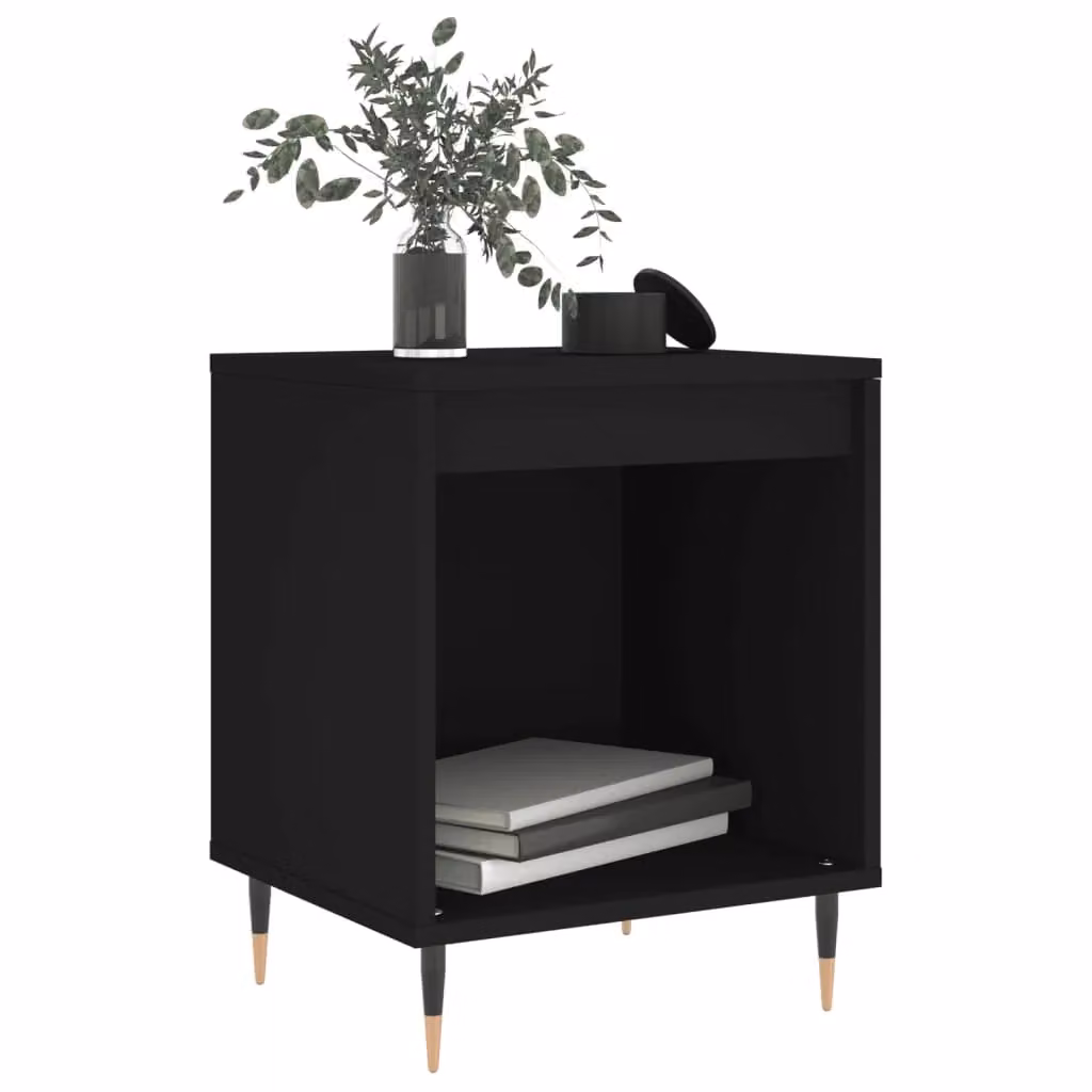 Berkfield Home Modern Black Bedside Cabinet W/D/H: 40 x 35 x 50 cm – 3