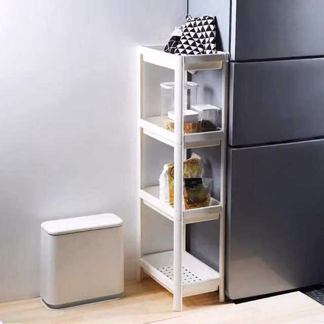 KORVIXA 4 Tier Corner Bathroom Shower Caddy Shelf Drainer in White – 1