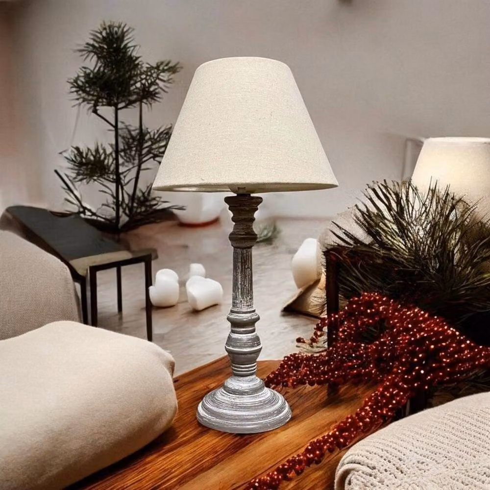 Minster Table Lamp and Shade in Brown, W/D/H: 11 x 11 x 38 cm – 2