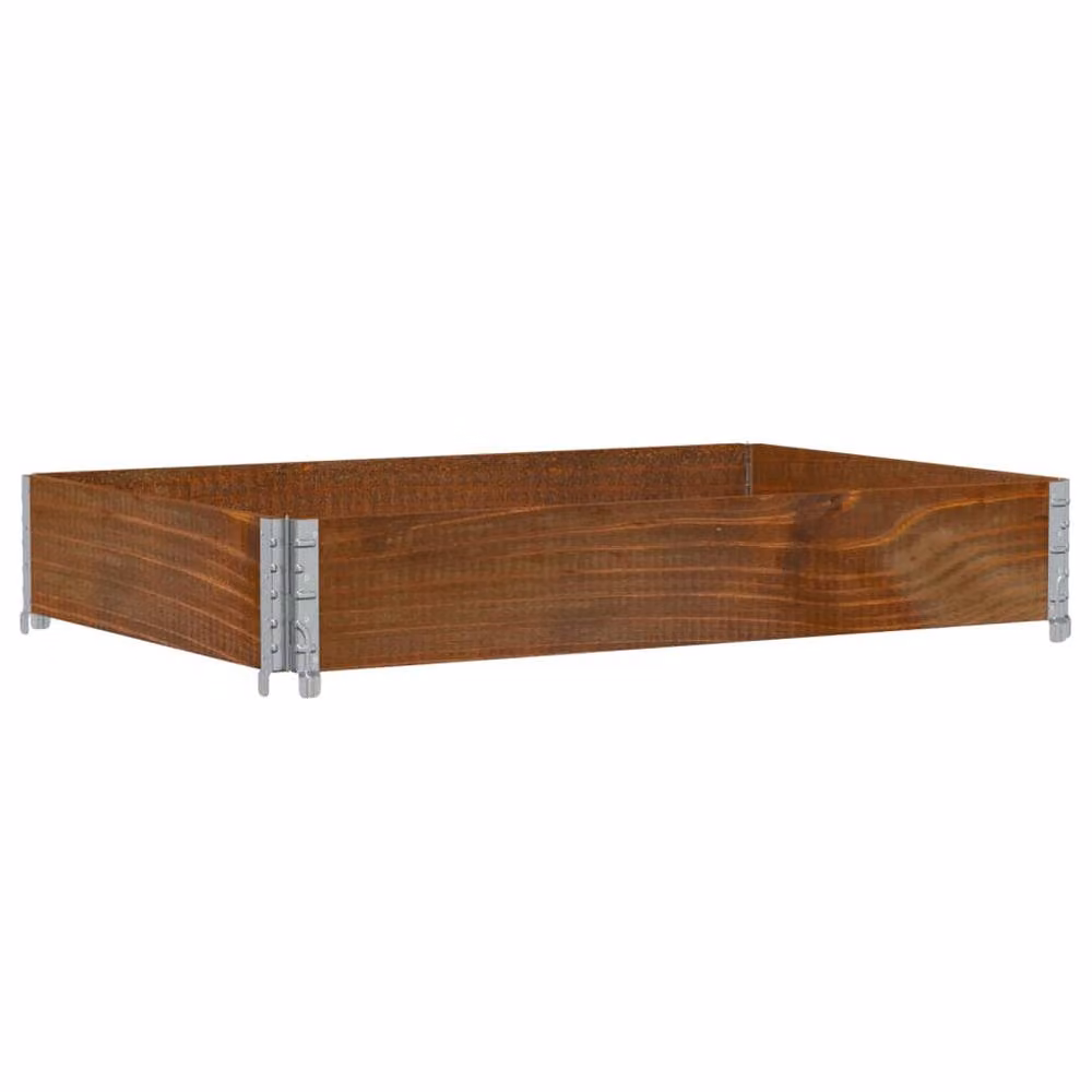 Berkfield Home Garden Brown Wooden Raised Bed Planter with Galvanised Steel, W: 120 cm, D: 80 cm – 2