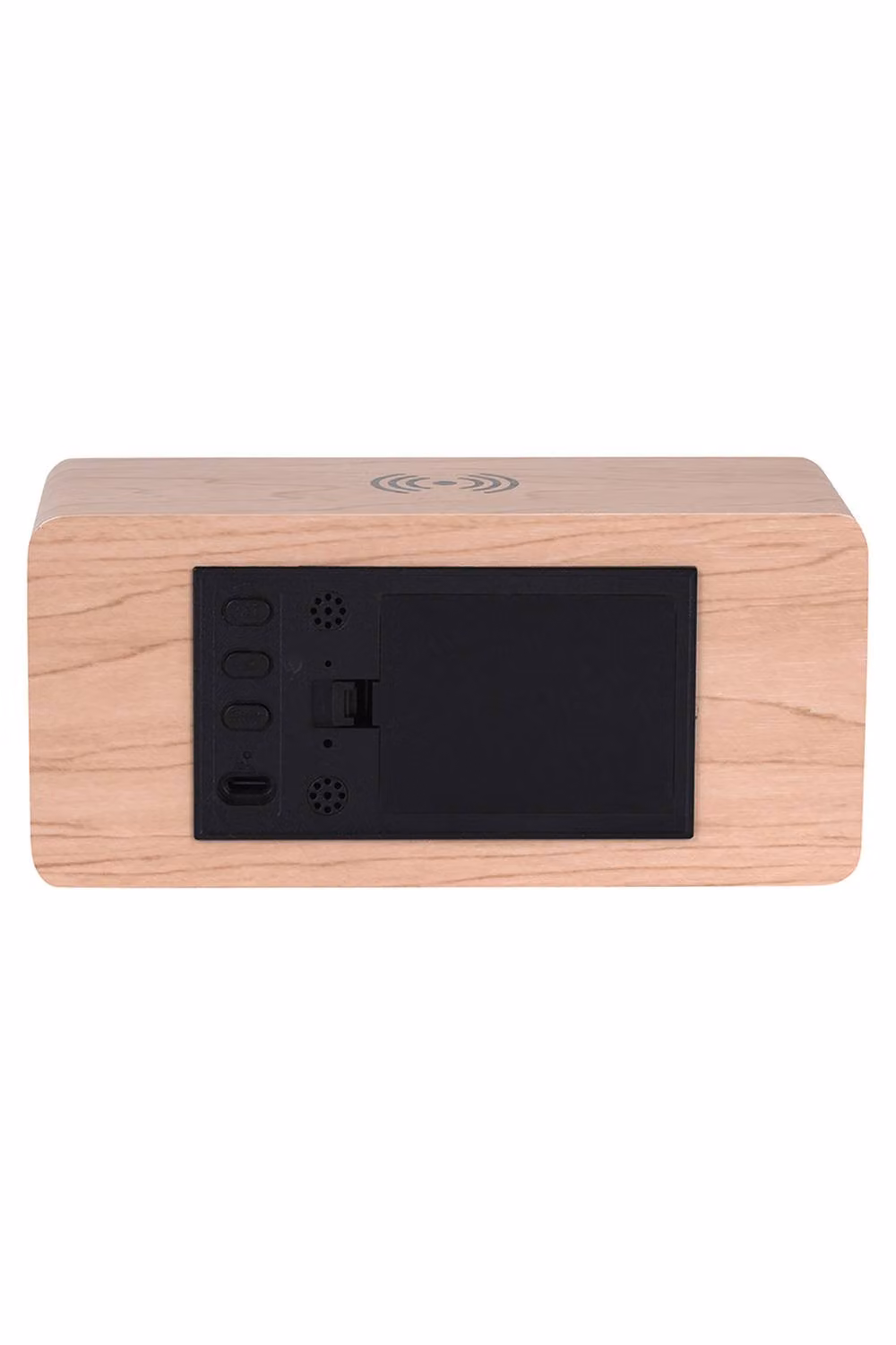 Present Time Karlsson Retro Digital LED Alarm Clock in Brown Light Wood Veneer – 2