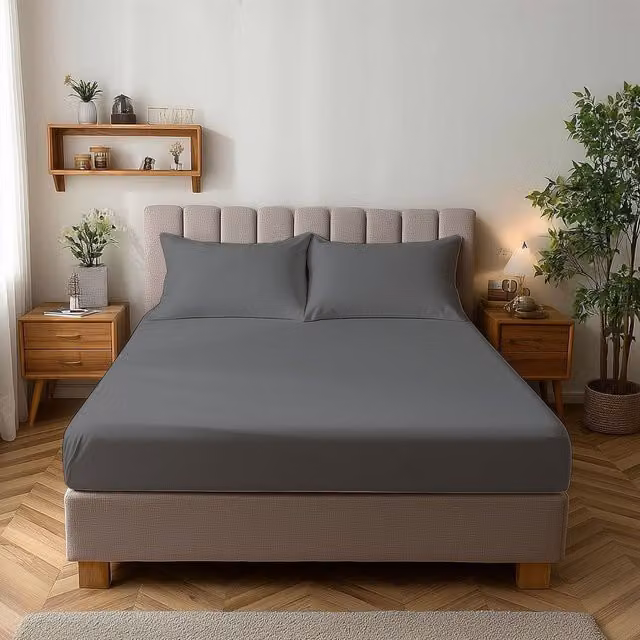 Snug City Microfibre Soft Touch Fitted Sheet, Dark Grey, King Size, W: 180 cm, D: 200 cm, H: 25 cm – 1