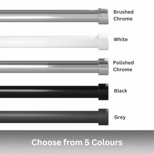 Caecus Metal Eyelet Extendible Curtain Pole 28mm in Grey with Crystal Ball Finial Ends, Length: 120-220 cm – 3