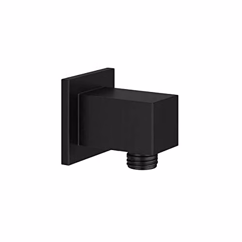Nes Home Matt Black Wall Mounted Square Concealed Connector Shower Hose Outlet Elbow – 2