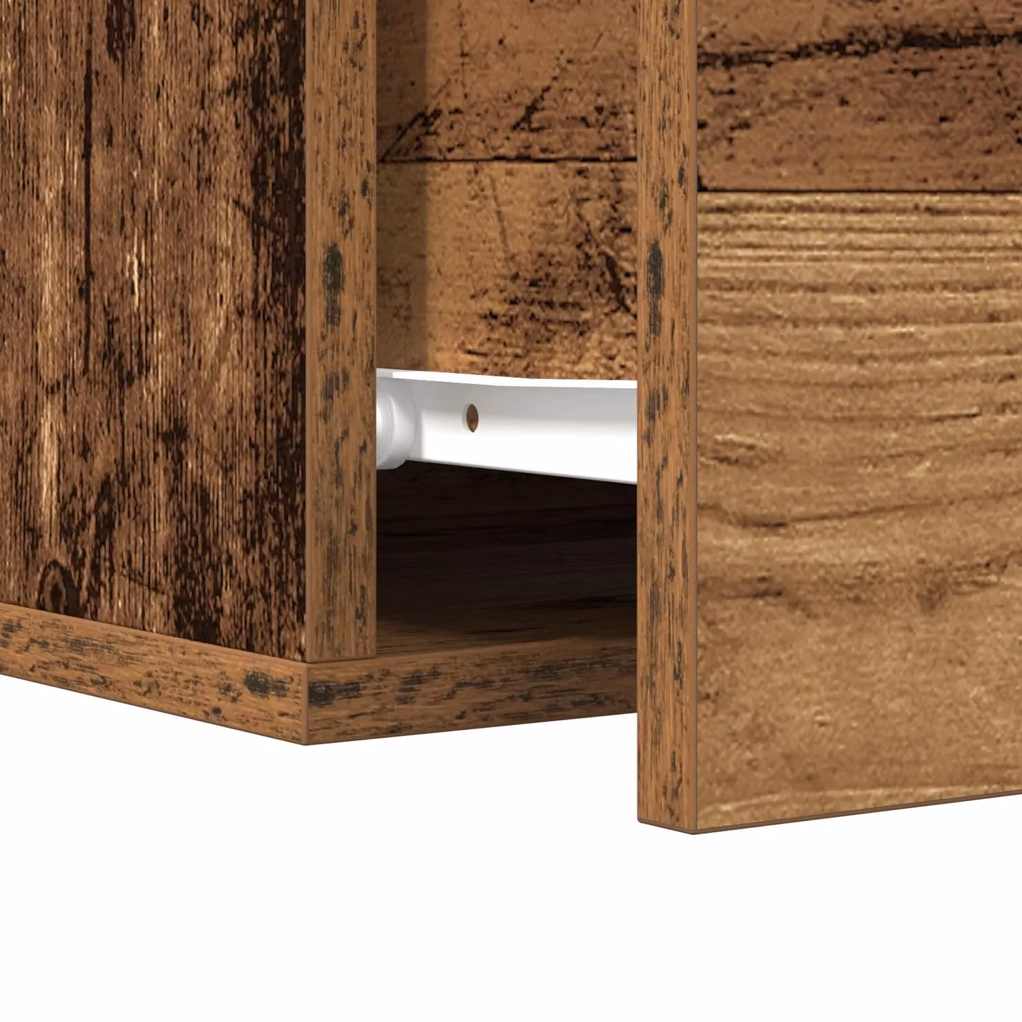 Berkfield Home Wall-Mounted Bedside Cabinet in Brown Old Wood, W/D/H: 35 x 35 x 20 cm – 4