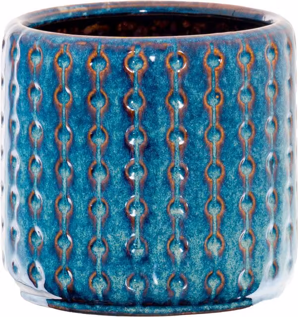 KDMK Stephen Collection Indigo Ceramic Tabletop Planter in Blue and Turquoise