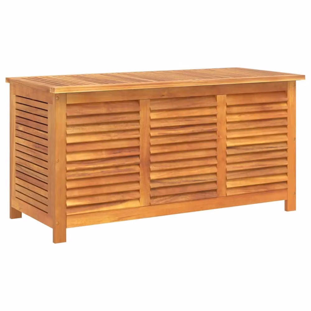 Berkfield Home Garden Storage Box with Louver in Brown Solid Acacia Wood, W/D/H: 113 x 50 x 56 cm – 2