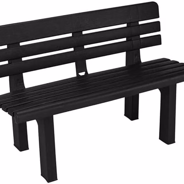 URBNLIVING Modern 2 Seater Plastic Weatherproof Outdoor Garden Bench in Anthracite and White