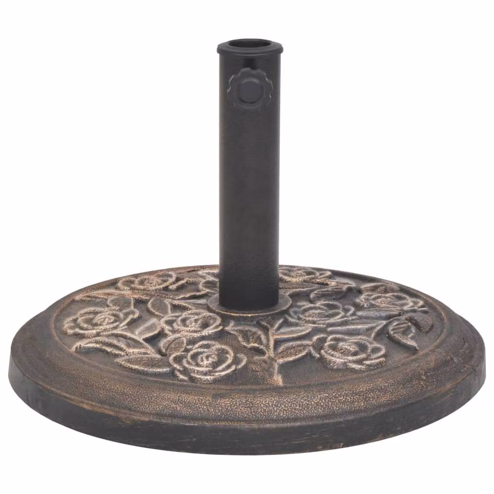 Berkfield Home Round Resin Parasol Base in Brown, 9 kg – 2