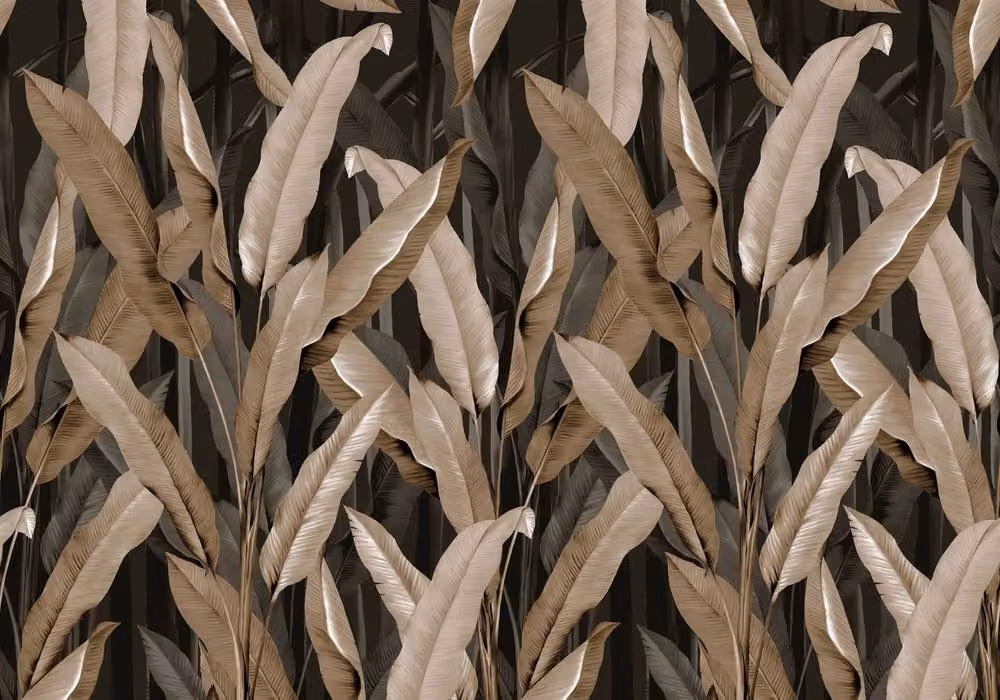 Superfresco Easy Banana Leaf Black Botanical Mural Wallpaper, W: 300 cm, H: 280 cm – 2