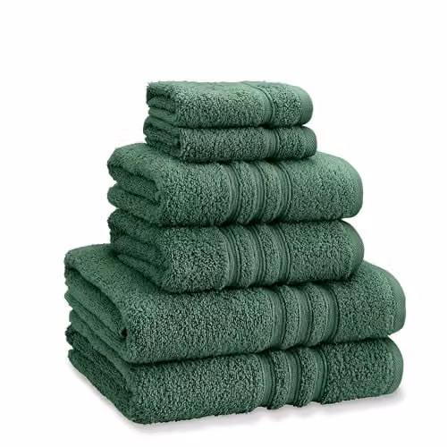 Catherine Lansfield 6 Piece Cotton Towel Bale Set in Green – 1