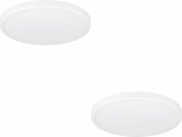 Loops 2 Pack Modern Round White LED Ceiling Lights with Bulbs Included