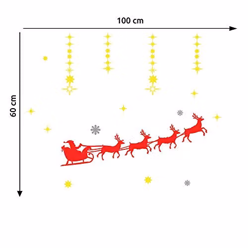 WALPLUS Glow in the Dark Christmas Wall Stickers and Moon and Stars Decals, Multicolour – 2
