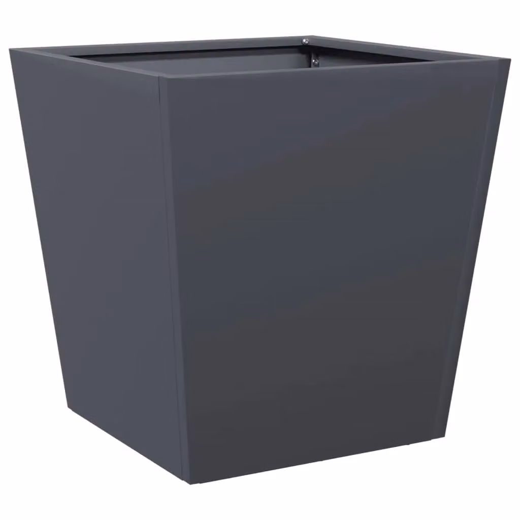 Berkfield Home Steel Garden Planter Tub in Anthracite and Black, W/D/H: 40 x 40 x 40 cm – 2