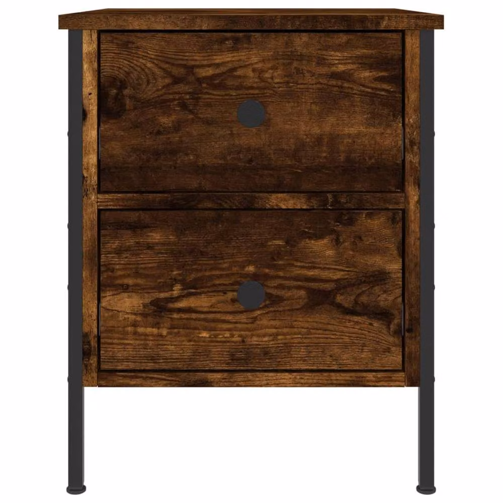 Berkfield Home Bedside Cabinet in Smoked Oak Brown, W/D/H: 40 x 42 x 50 cm – 4
