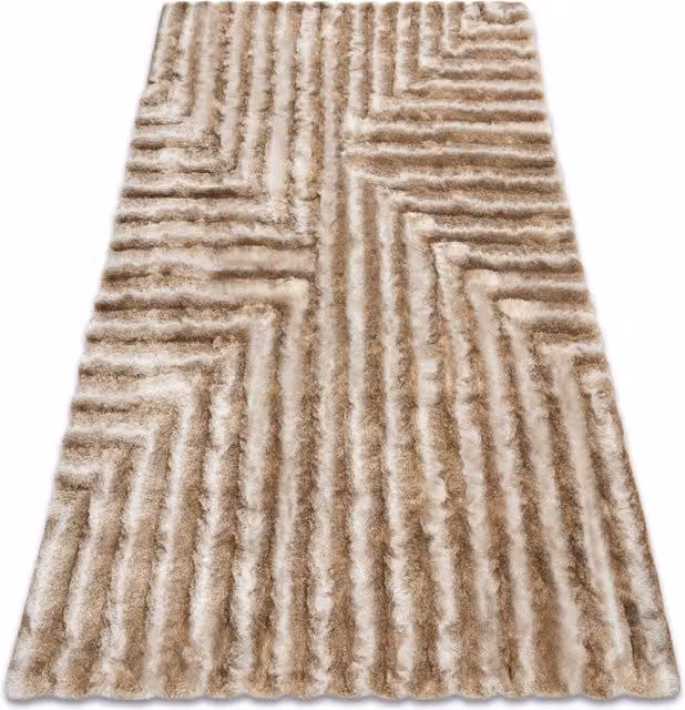 RugsX Flim Beige Faux Fur Rectangular Rug, W: 120 cm, L: 160 cm